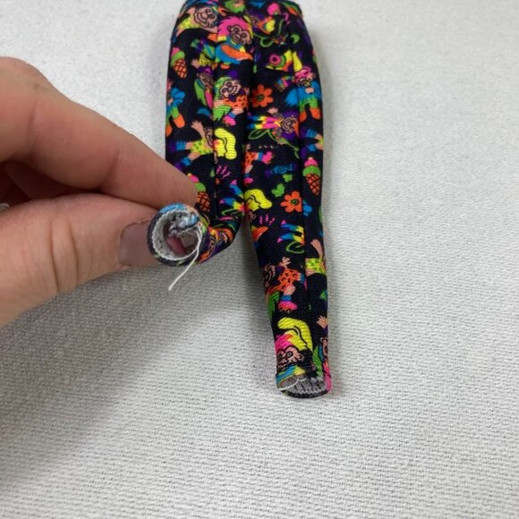 Vintage Barbie Doll Leggings Pants 90s Style Handmade Neon Troll Cartoon Pattern - Picture 3 of 7